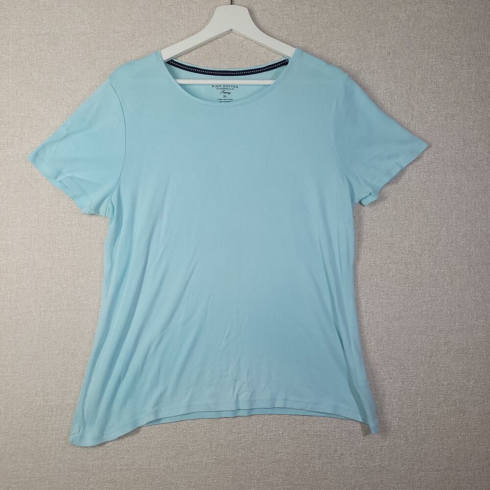 Luxury Charter Club Pima Cotton Teal T-Shirt - Women's XL
